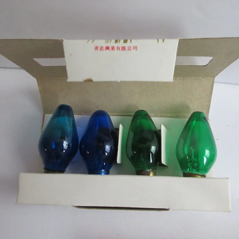 22 Liberty Bell Christmas Vtg 120V Bulbs C 7 1/2 Candelabra/Cool Burning Working